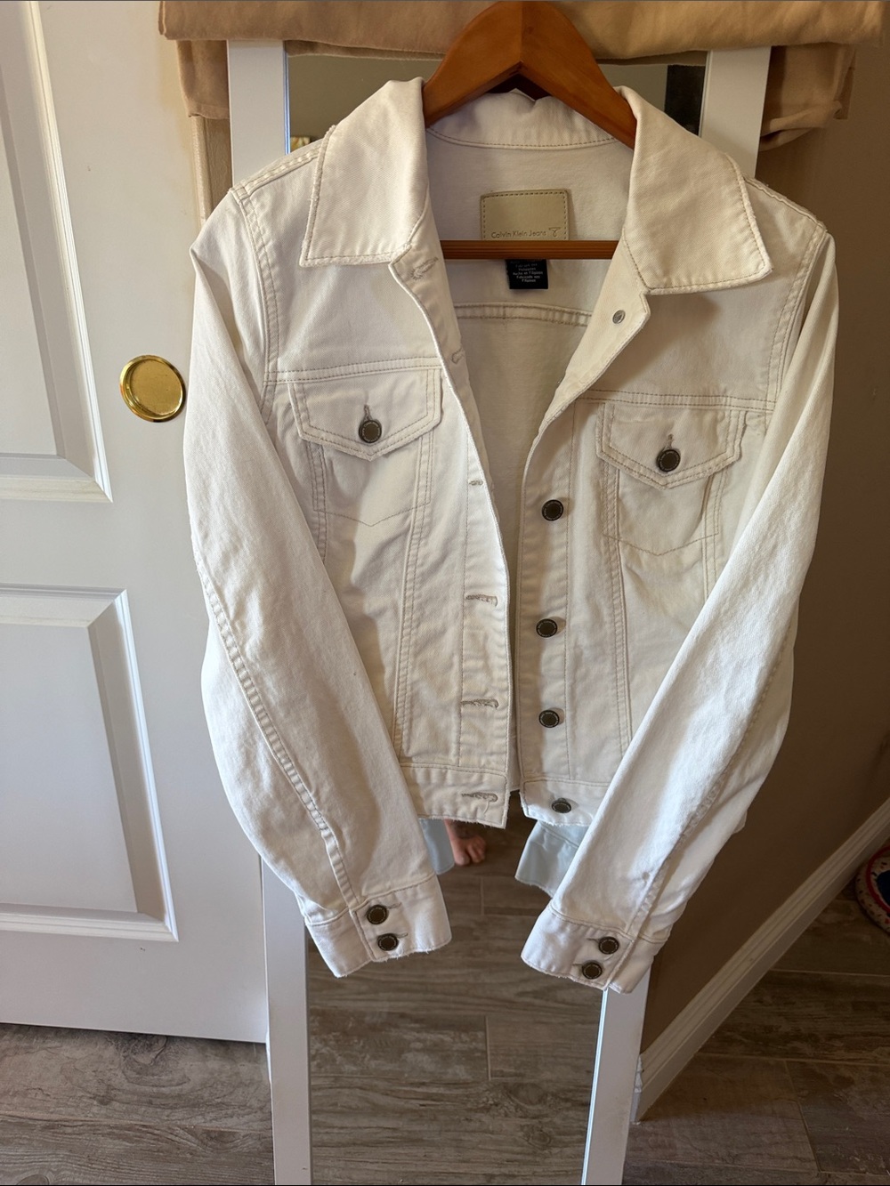 Calvin Klein White Denim Trucker Jacket